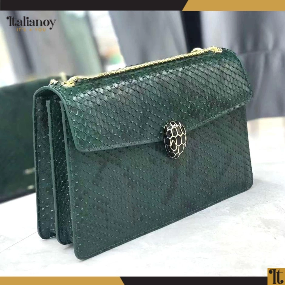 Bulgari Serpenti Forever leather shoulder green bag
