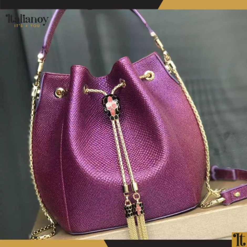 Bvlgari Serpenti Forever Bucket Aubergine Bag