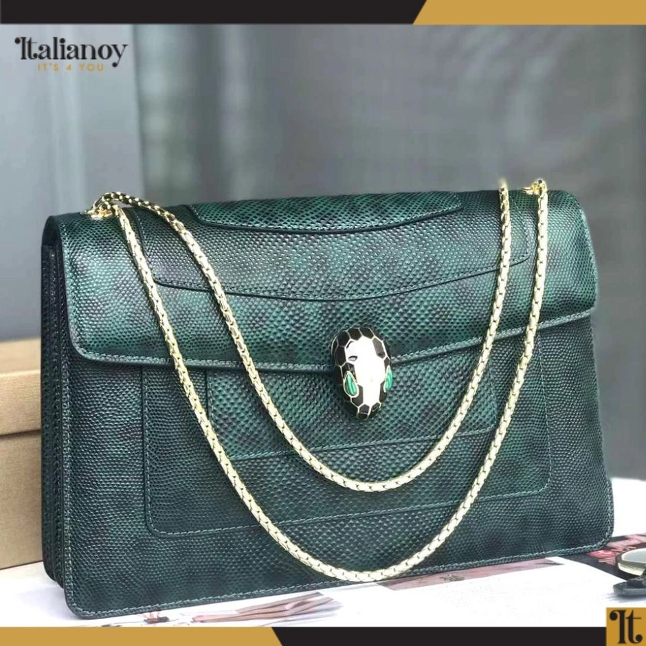 Bulgari Serpenti Forever leather shoulder green bag