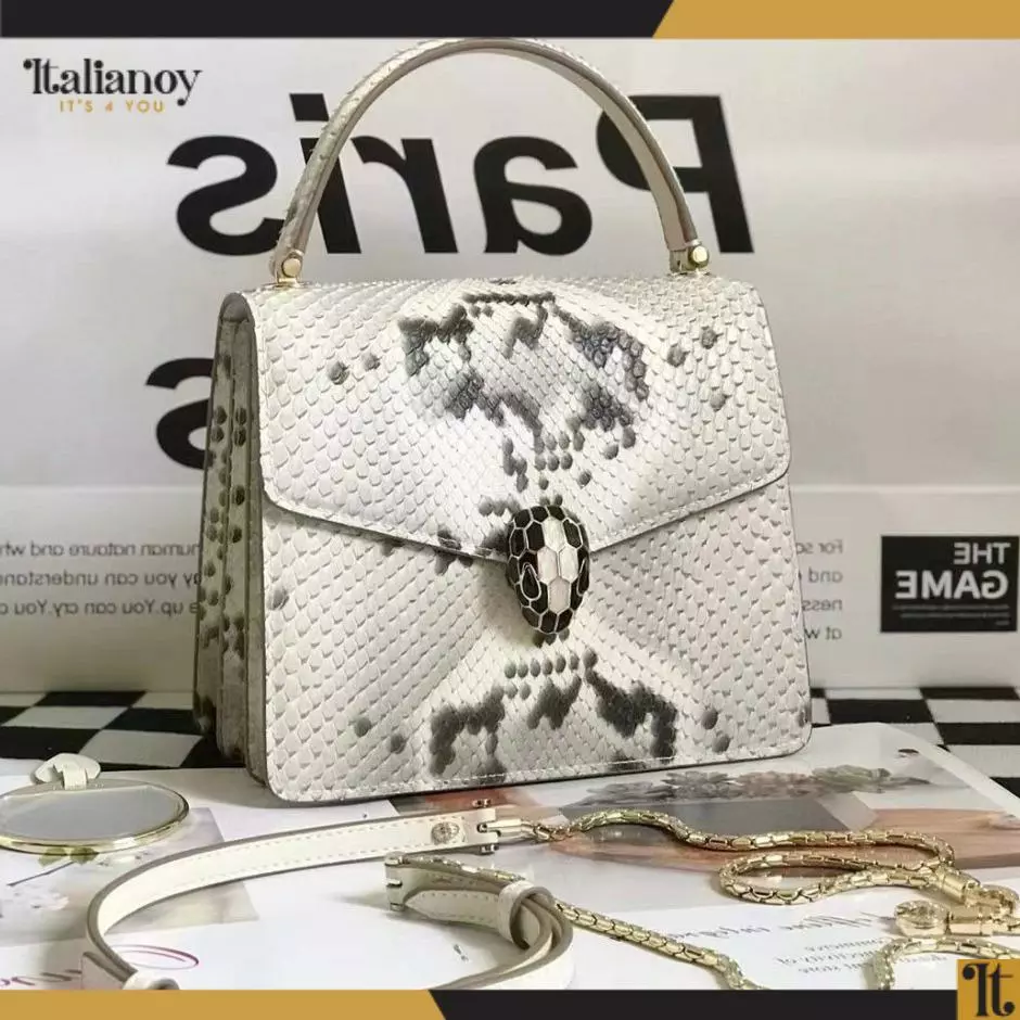 Serpenti Forever bag with top handle white