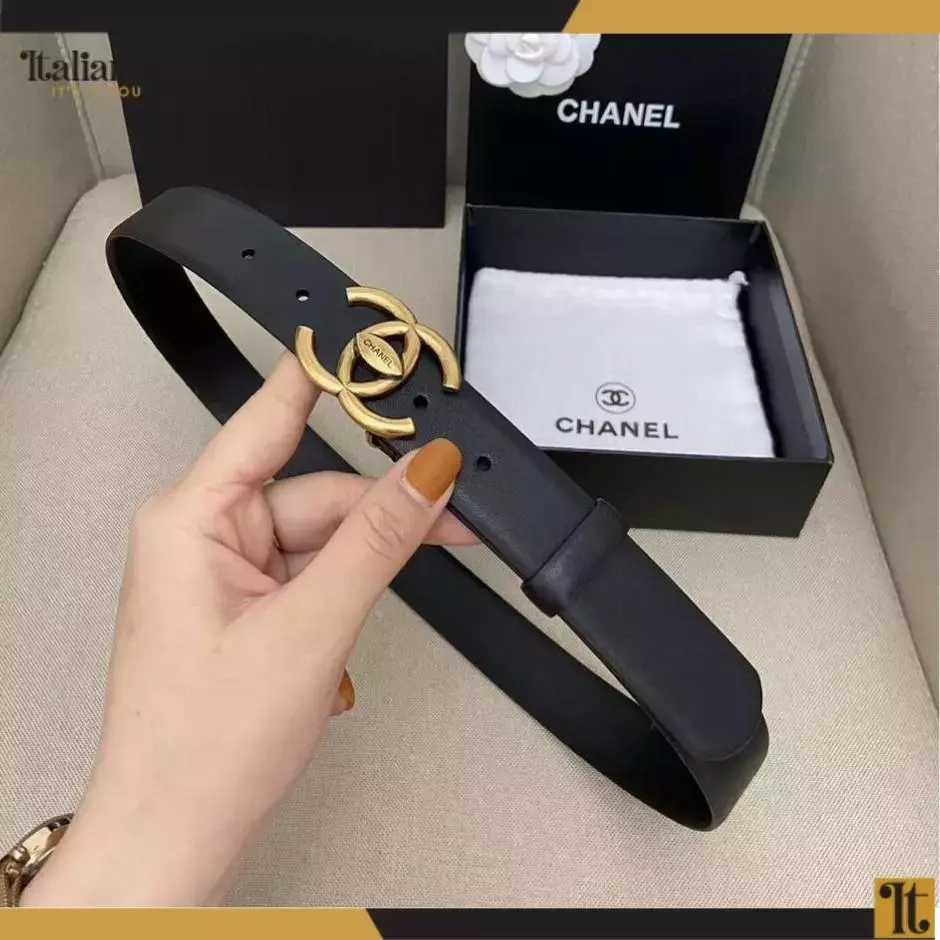 Black Chanel belt