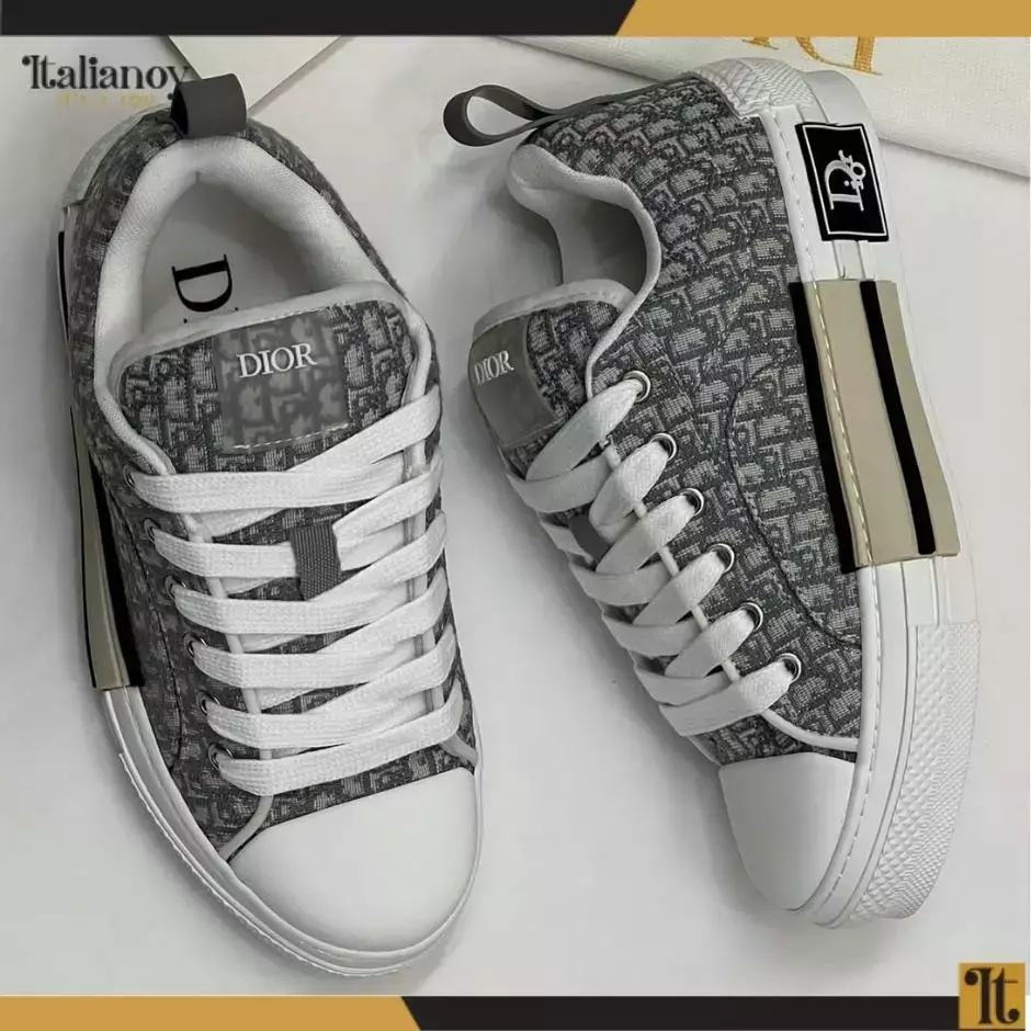 WALK'N'DIOR PLATFORM SNEAKER Gray Stone Dior Oblique Embroidered Cotton