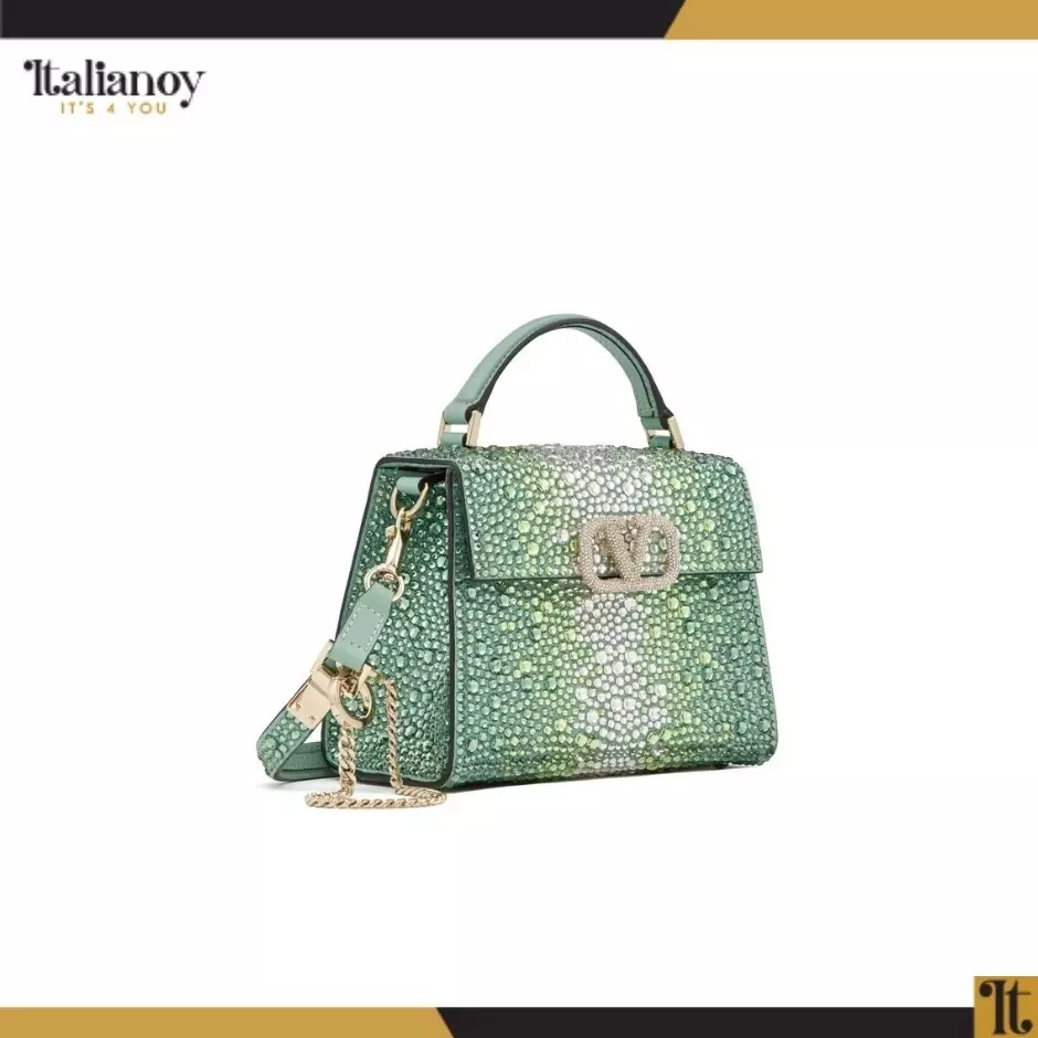 MINI VSLING HANDBAG WITH RHINESTONES