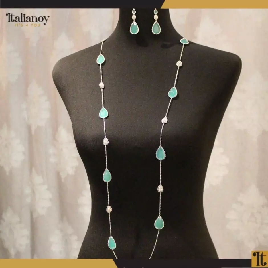 Boucheron earrings and necklace Silver Turquoise