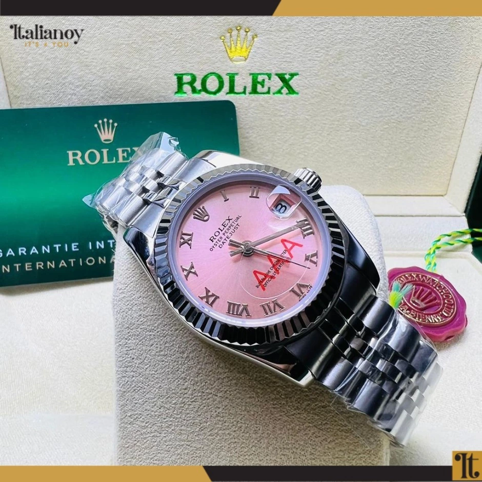 Rolex Datejust Oystersteel - silver & bink