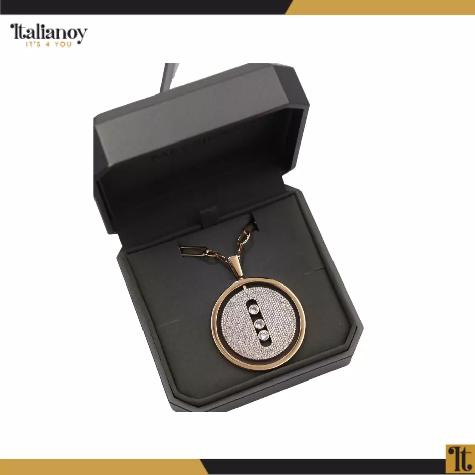 Messika Lucky Move Pm Pave Rose Gold Necklace