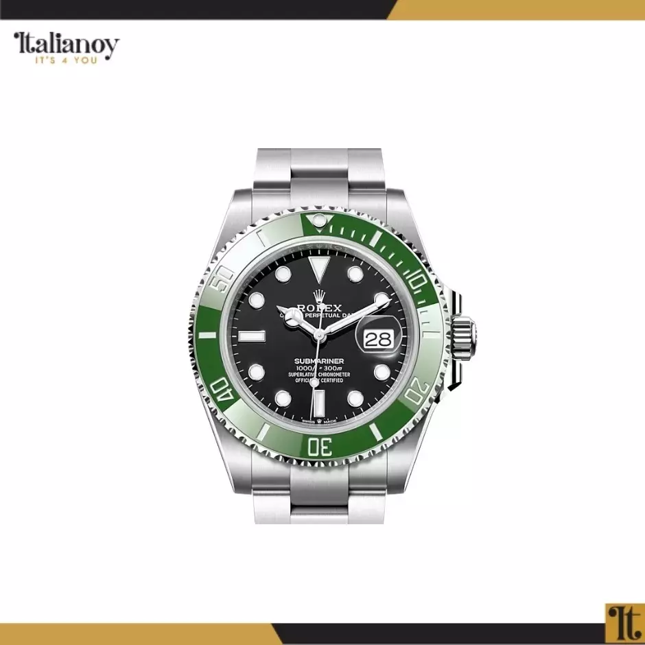 ROLEX SUBMARINER DATE BLACK DIAL GREEN BEZEL OYSTERSTEEL