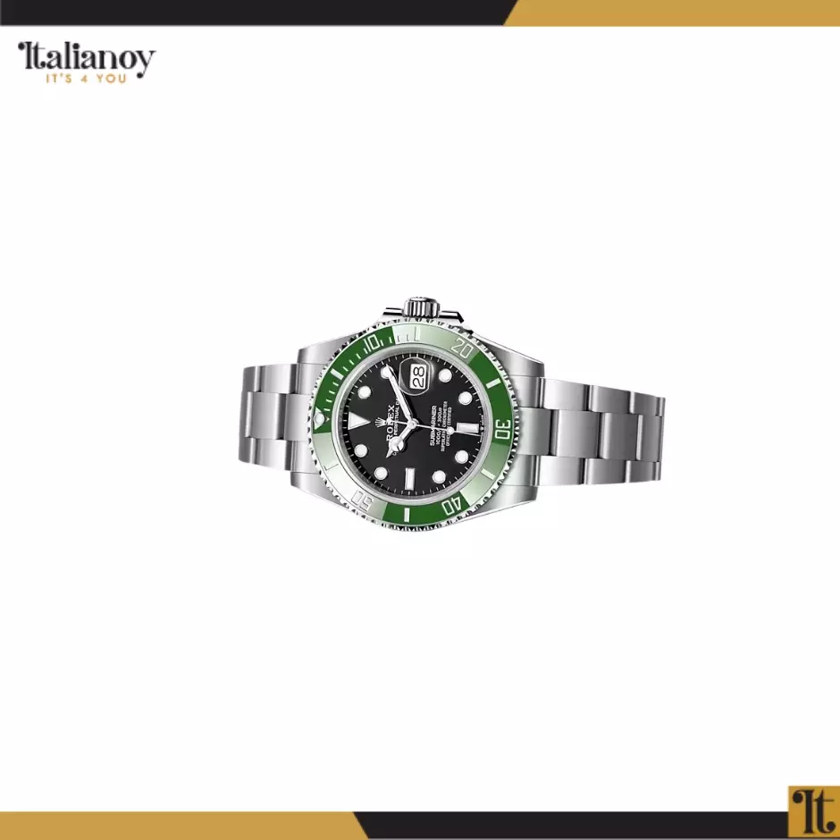 ROLEX SUBMARINER DATE BLACK DIAL GREEN BEZEL OYSTERSTEEL