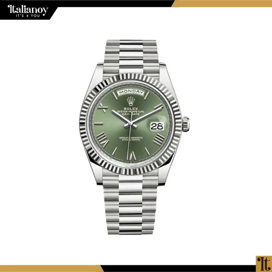 ROLEX DAY-DATE PLATINE OLIVE GREEN DIAL PRESIDENT