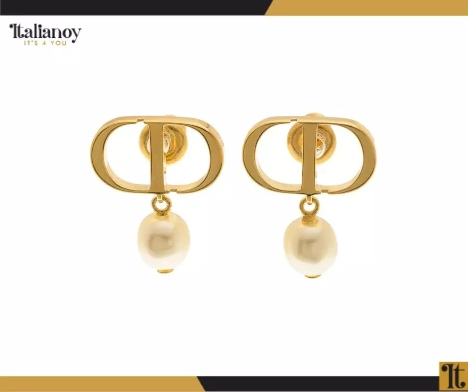 Dior - Petit CD Necklace + Earrings Gold Set