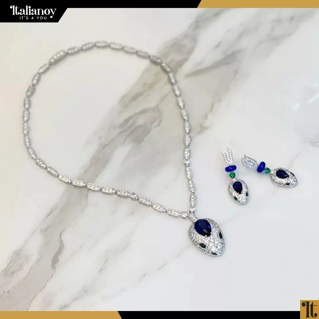 Bulgari with colored gemstones Necklace + earrings