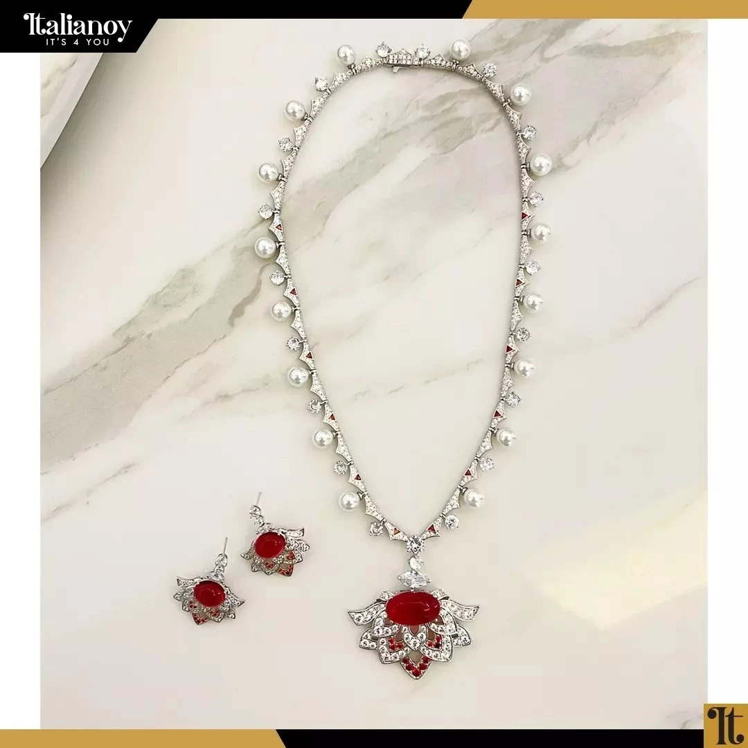 Necklace + Earrings Bulgari Festa Red