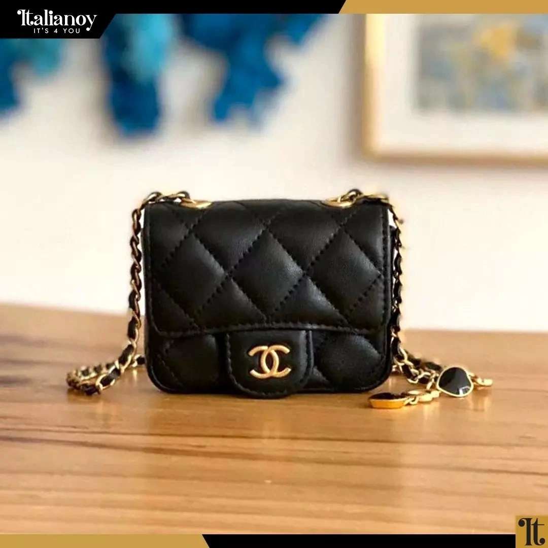 medium Double Flap shoulder bag black