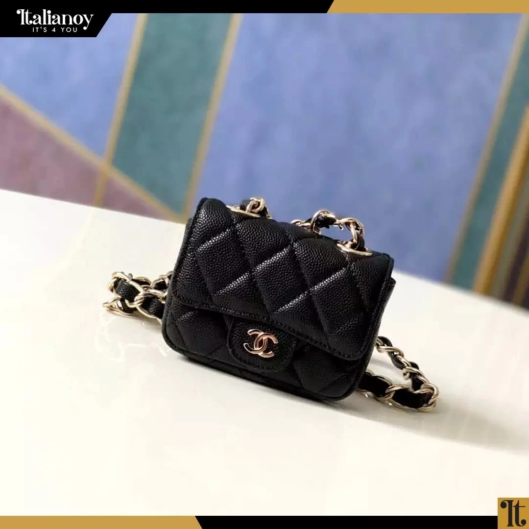 medium Double Flap shoulder bag black