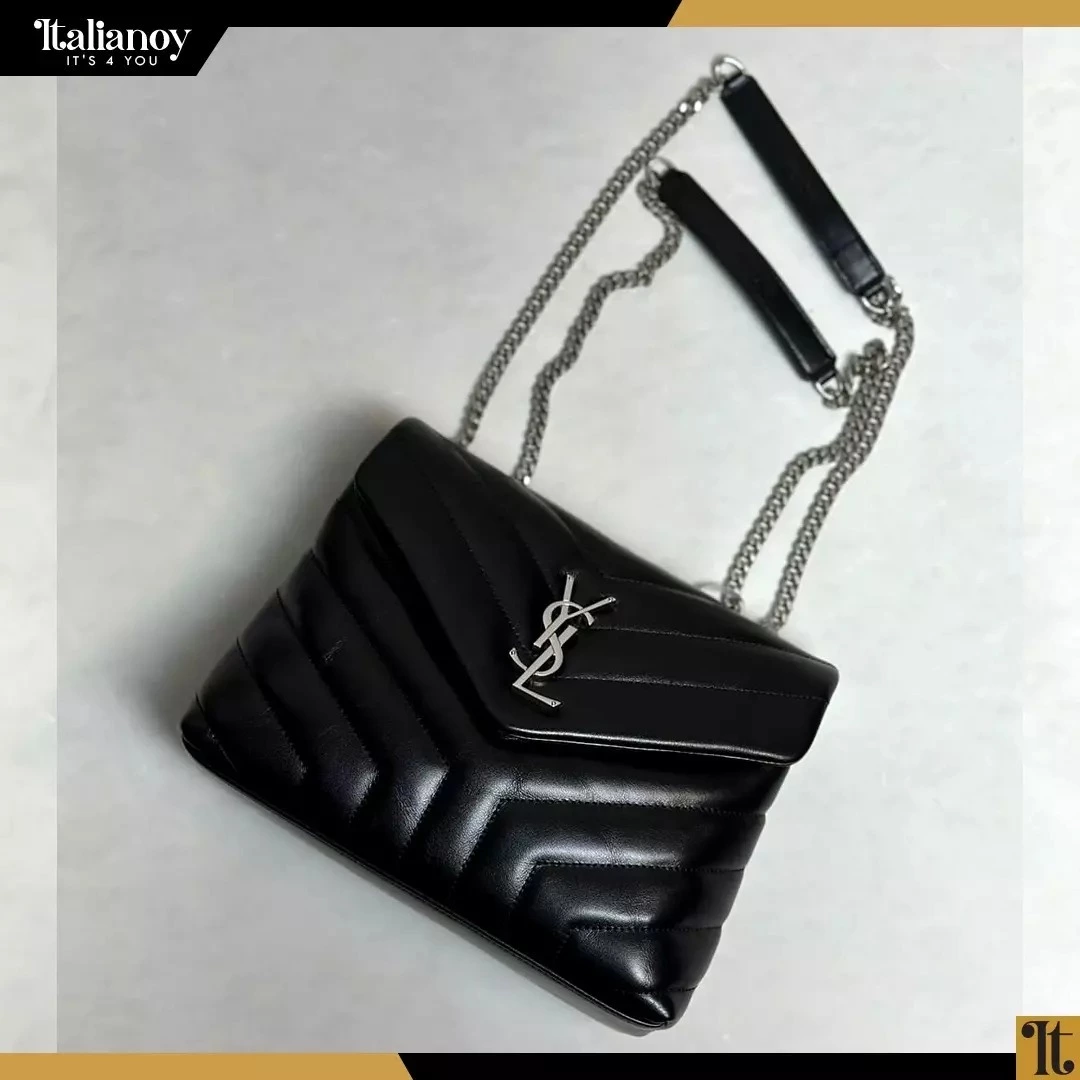 SAINT LAURENT LOULOU SMALL IN MATELASSÉ “Y” LEATHER BLACK