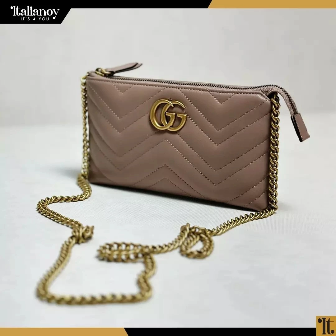 Gucci Leather GG Marmont Wrist Wallet