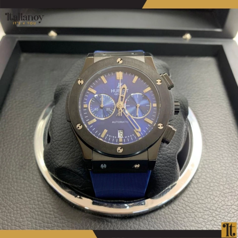 Hublot Geneve Blue-Black with Blue Dial