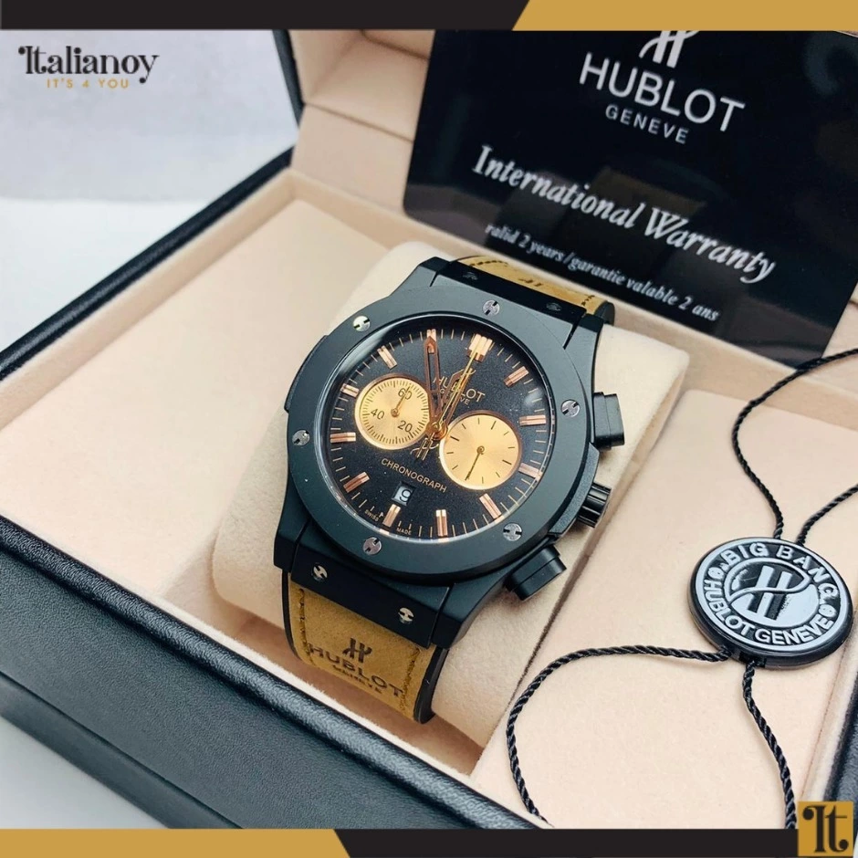 Hublot Geneve Black- Gold with Black Dail