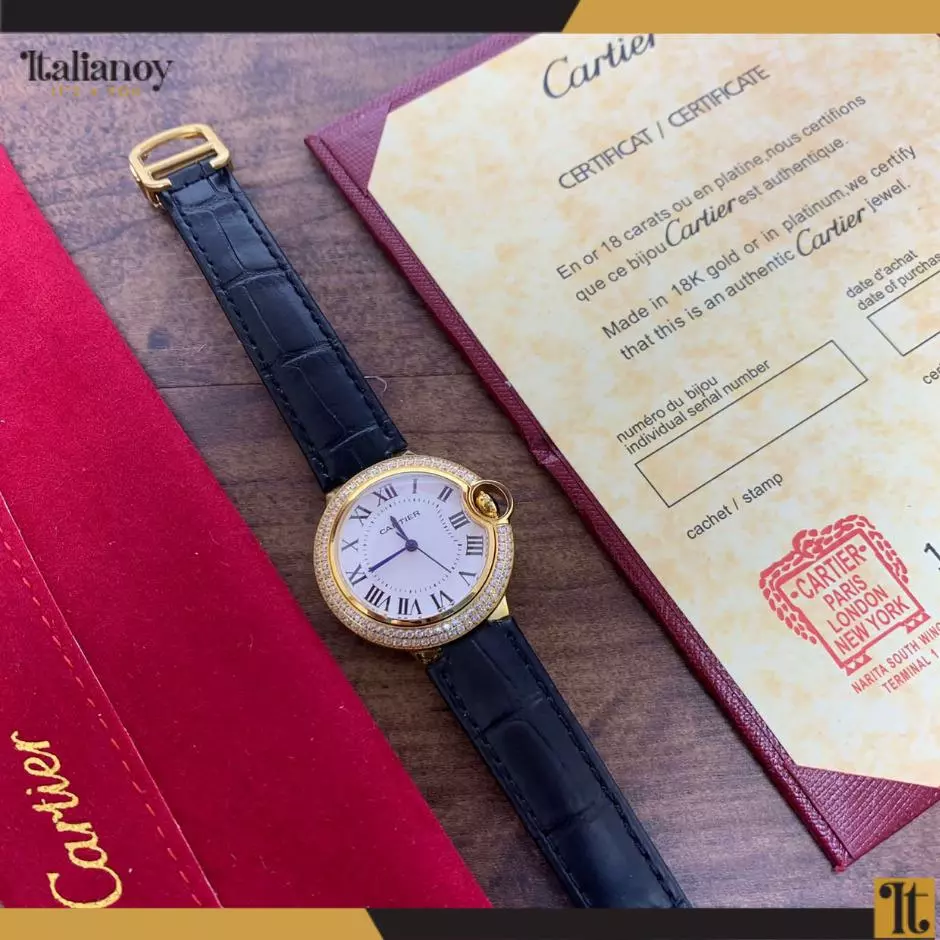 Ballon Bleu De Cartier Watch Stone Gold - Black