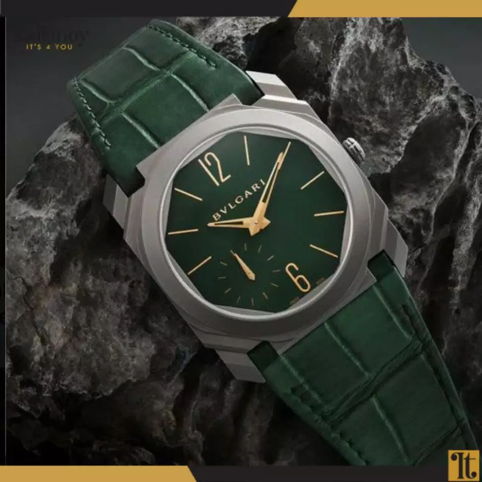 Bvlgari Octo Finissimo Watch Green Dial With Rosegold Numbers