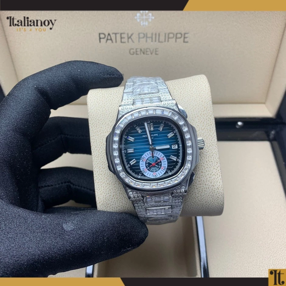 Patek Philippe Nautilus Silver Stone White- Blue