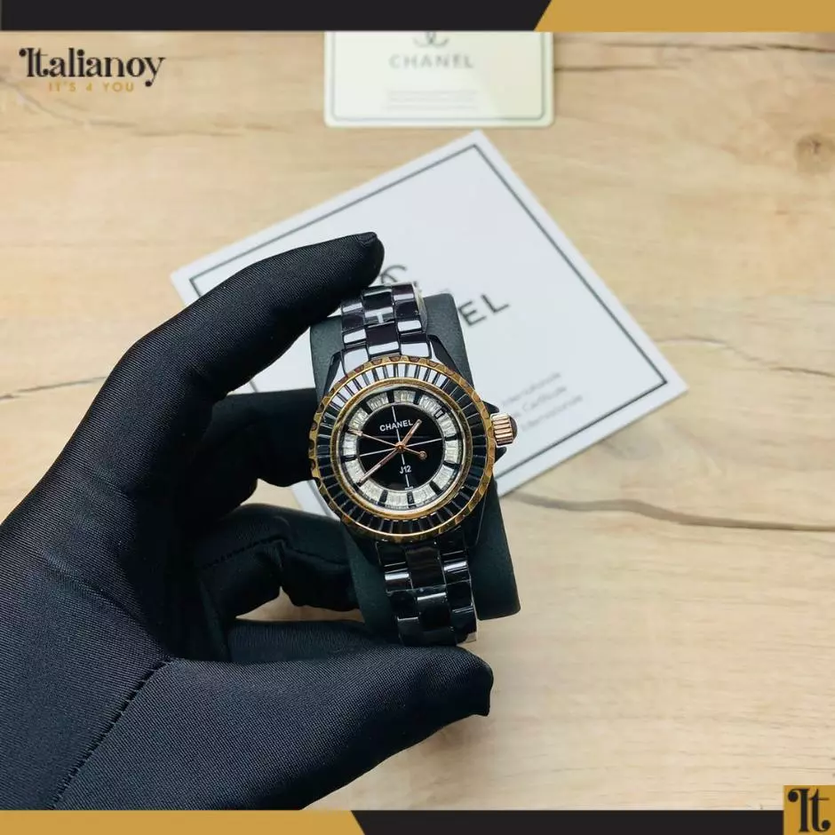 CHANEL WATCH BLACK - GOLD / WHITE