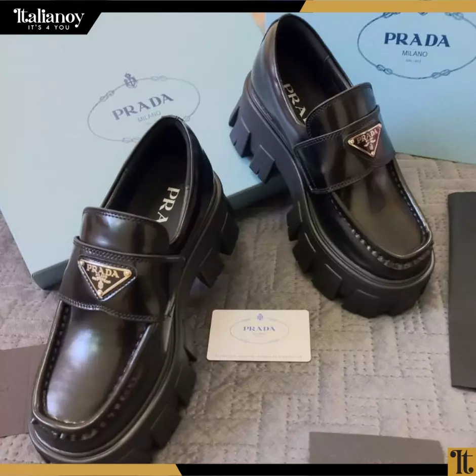 Brushed leather Monolith loafers