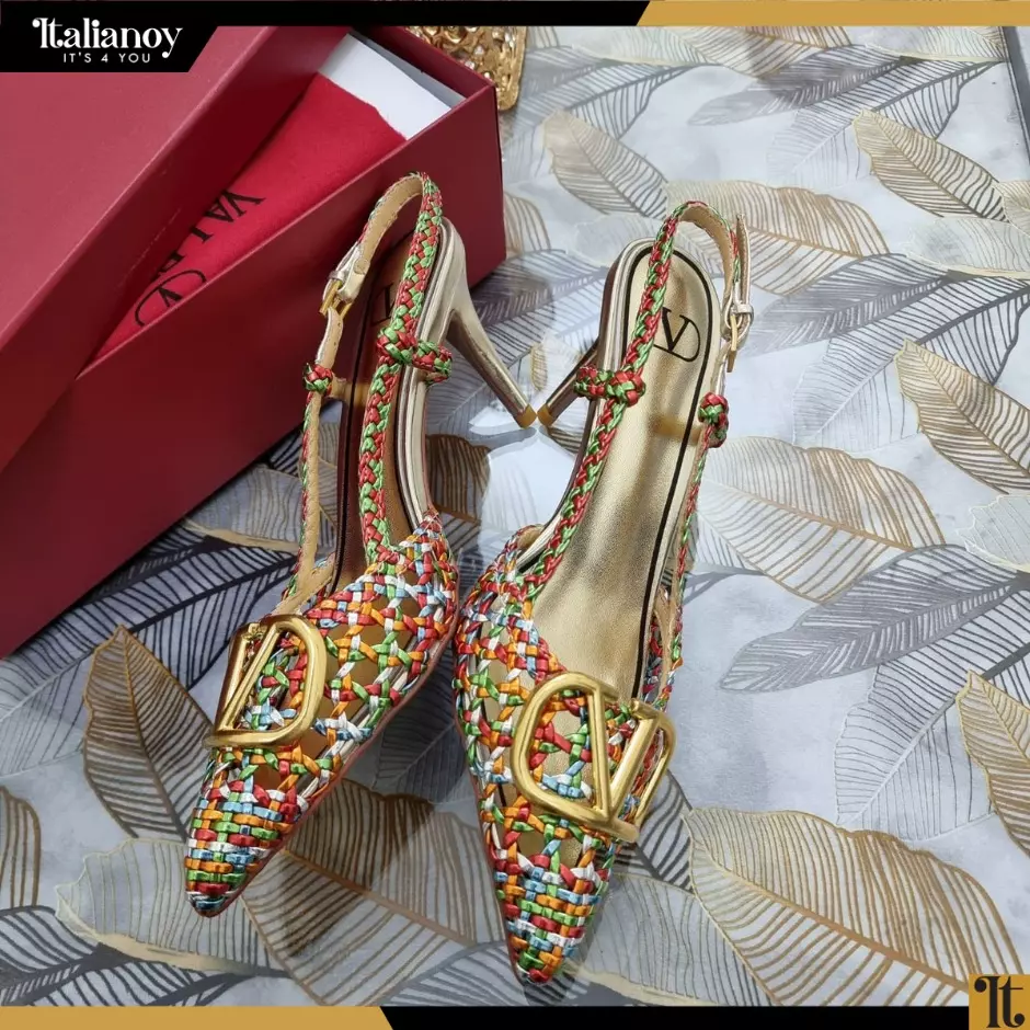 Valentino Garavani VLogo Patent Leather Slingback Pumps