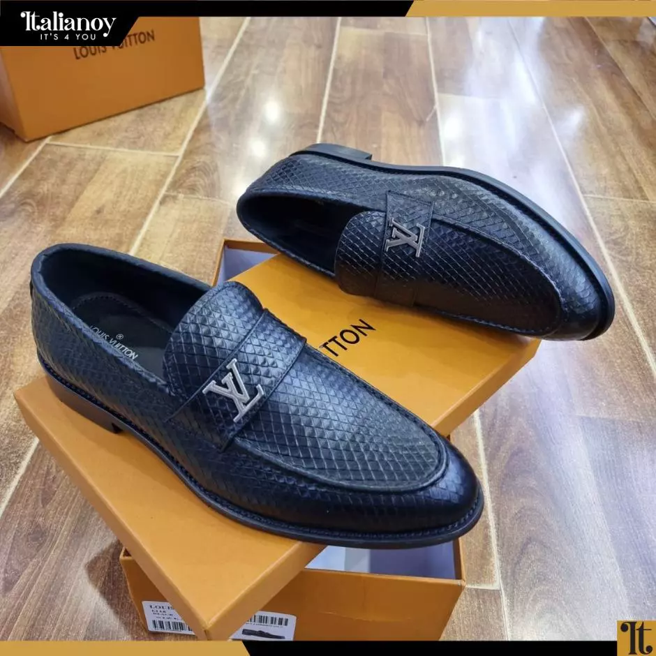 LV skin wetlook ceremonial shoes | Black