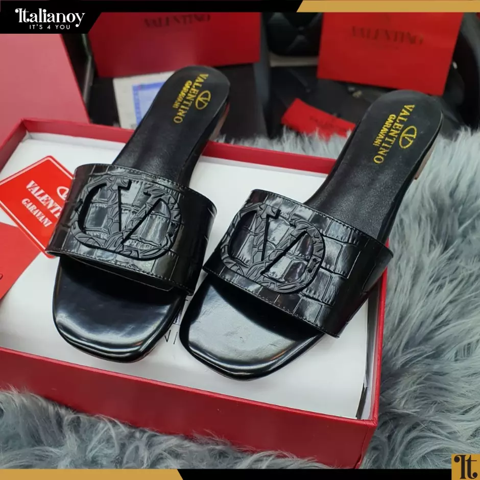 Valentino Logo Slide Sandals