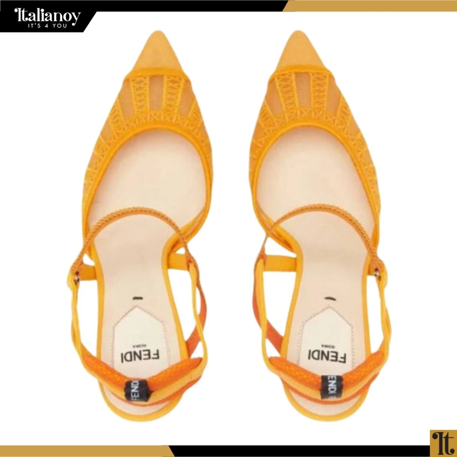 FENDI Colibri Slingback Pumps In Orange