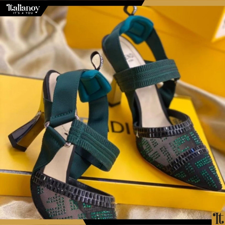 FENDI COLIBRI LITE SLINGBACK GREEN