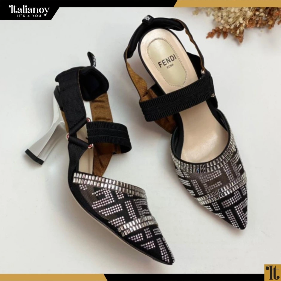 FENDI COLIBRI LITE SLINGBACK BLACK