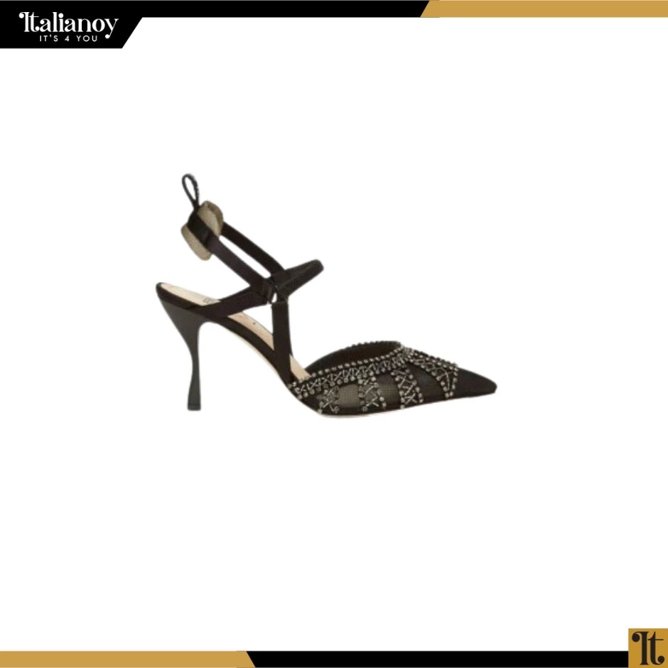 fendi crystal embellished slingback pumps