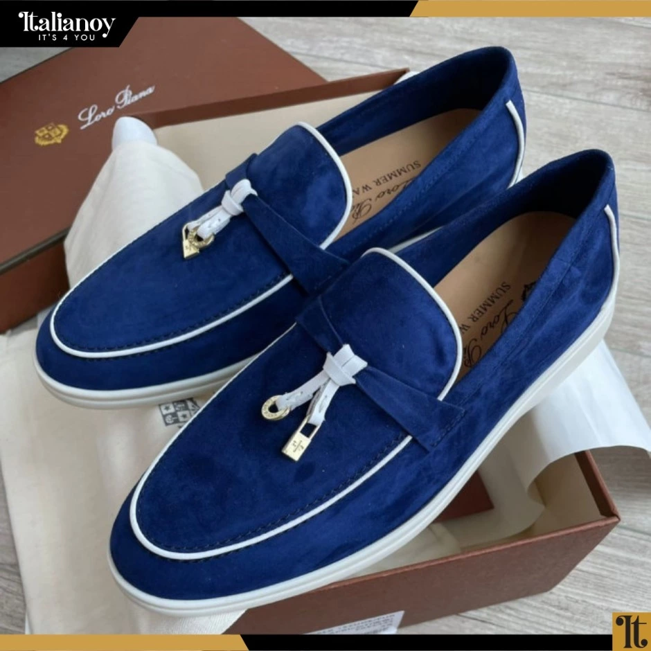 Loro Piana Shoes - Blue with white Line