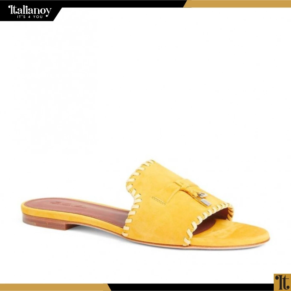 Summer Charms Slipper Suede Goatskin Yellow