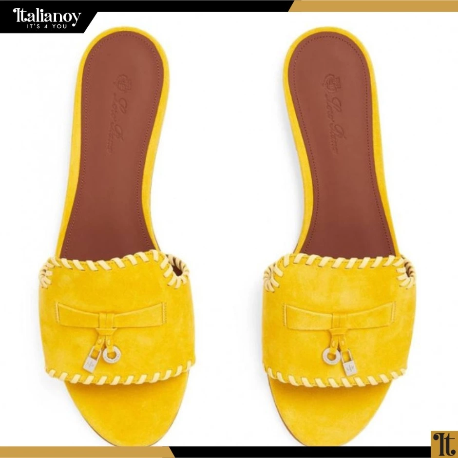 Summer Charms Slipper Suede Goatskin Yellow
