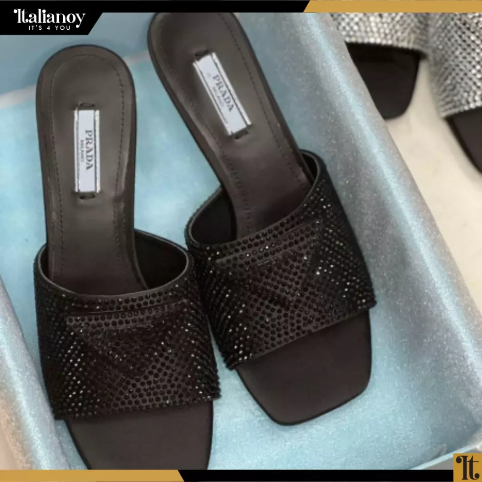 Satin slides with crystals