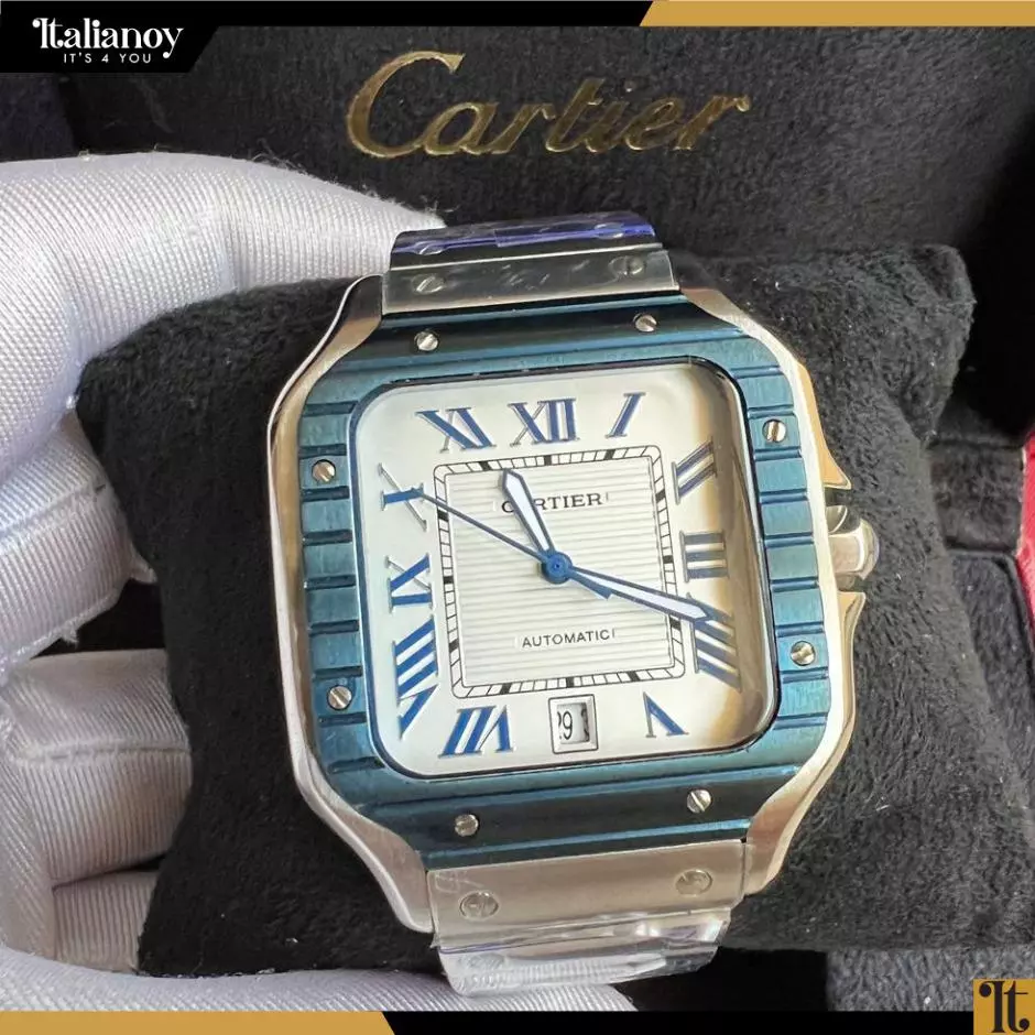 Santos De Cartier Watch silver-blue