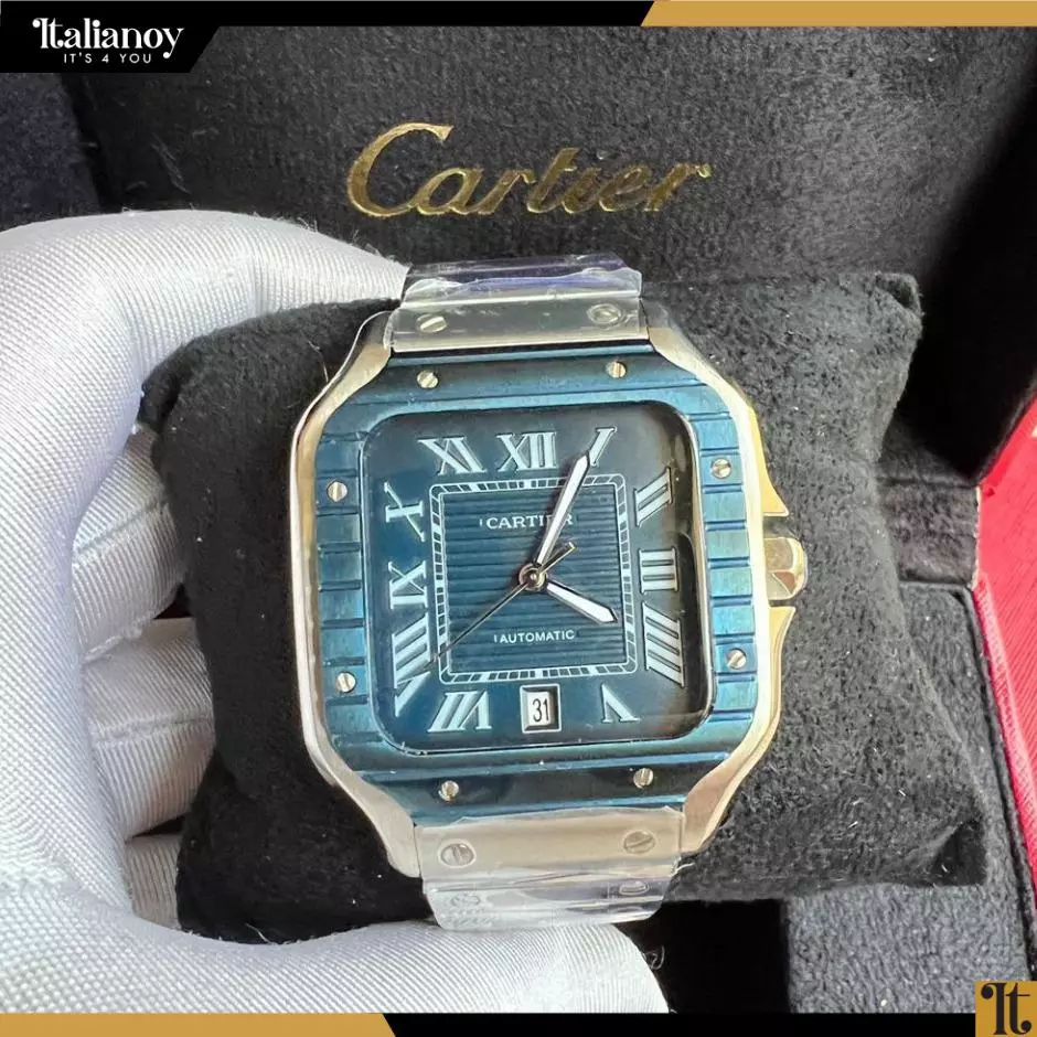 Santos De Cartier Watch silver-blue