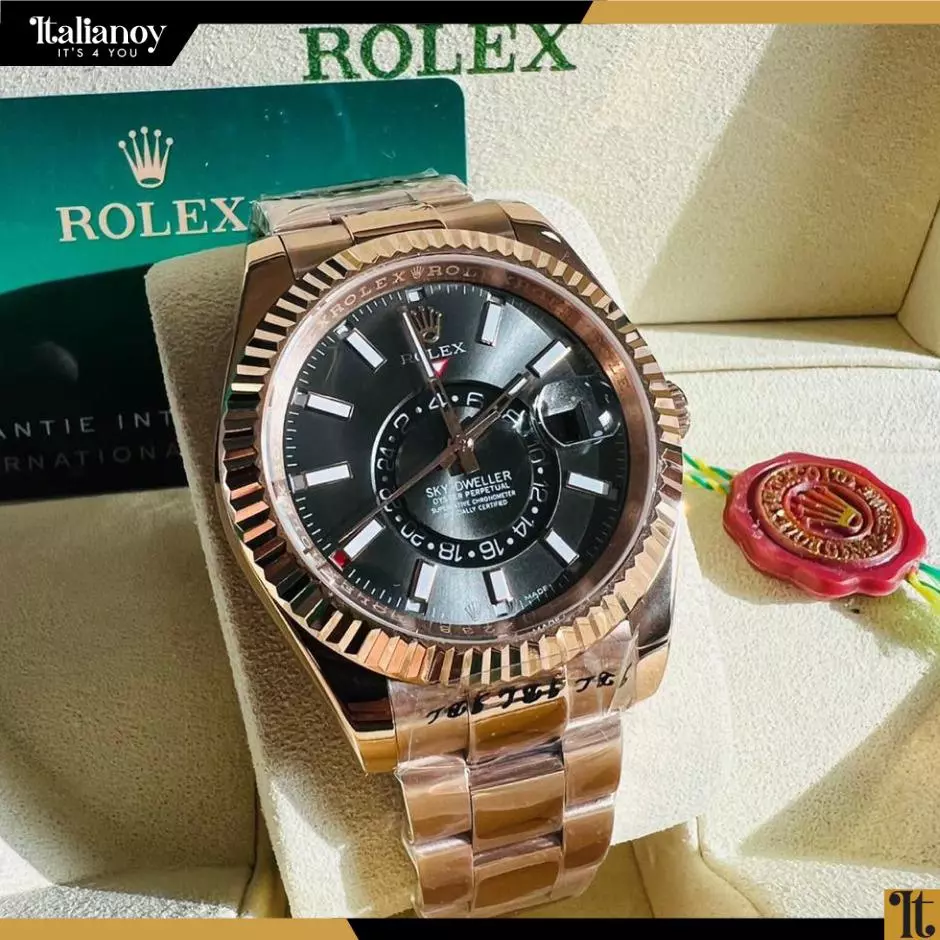 ROLEX SKY DWELLER ROSE GOLD- BLACK DIAL