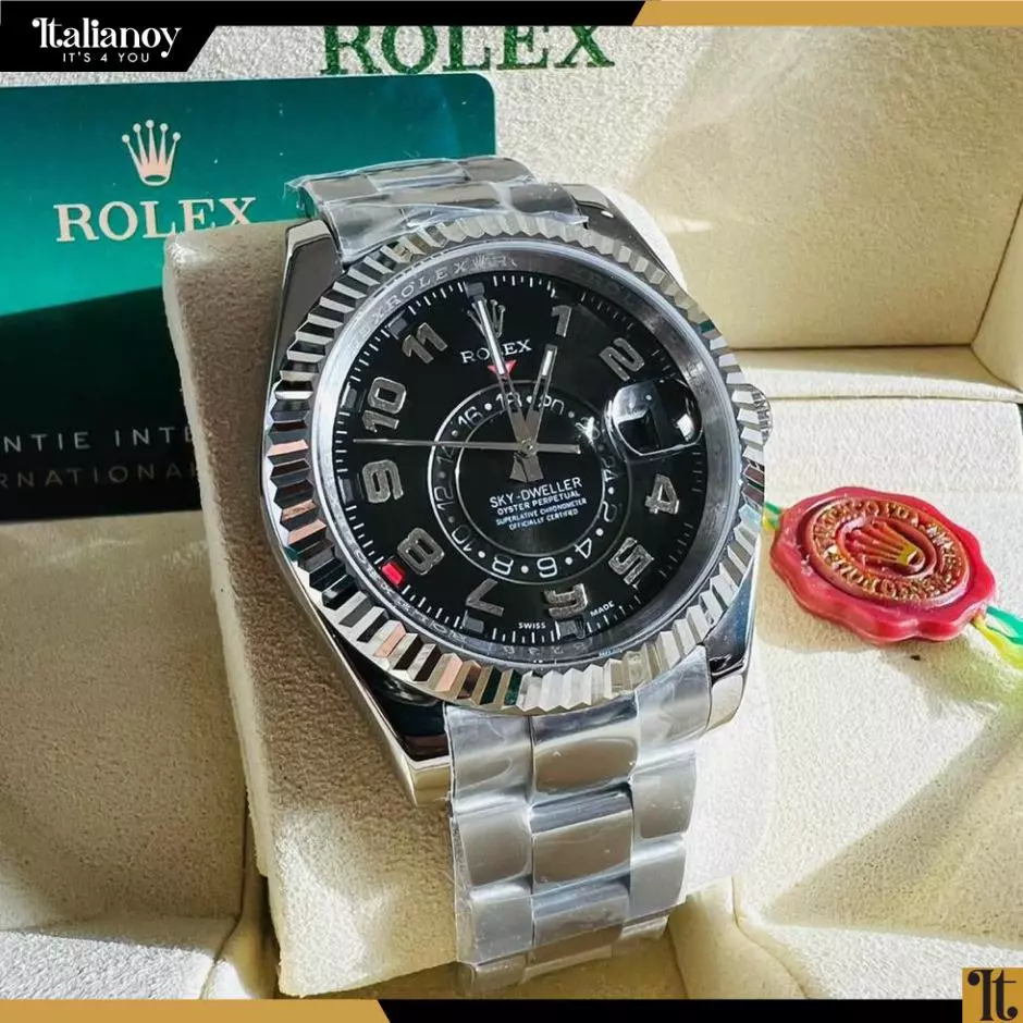 ROLEX SKY-DWELLER SILVER BLACK OYSTERSTEEL