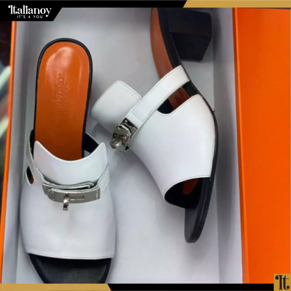 Hermes White Shoes