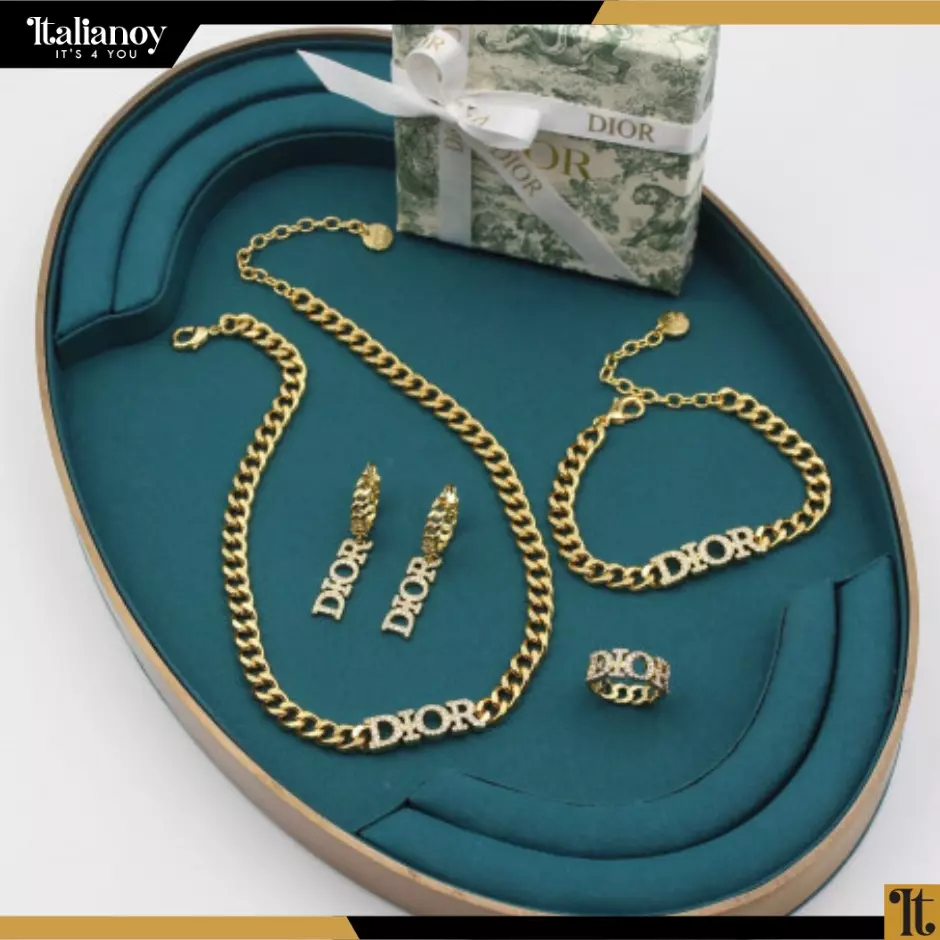 DIOR NECKLACE - RING - EARRINGS -BRACELET GOLD