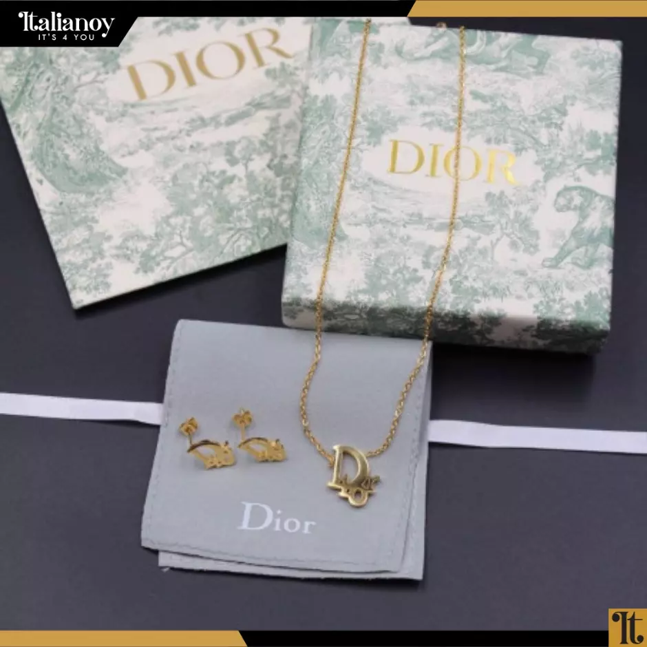 DIOR NECKLACE - EARRINGS GOLD