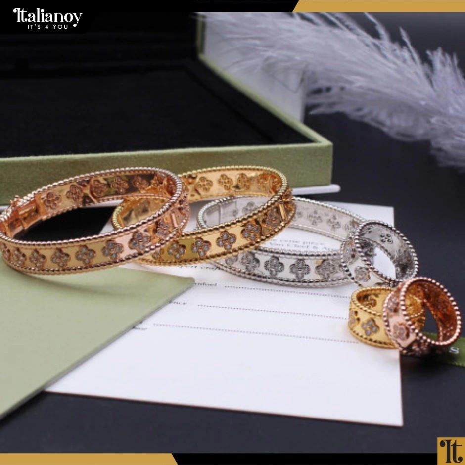 Van Cleef Perlée sweet clovers bracelet & ring