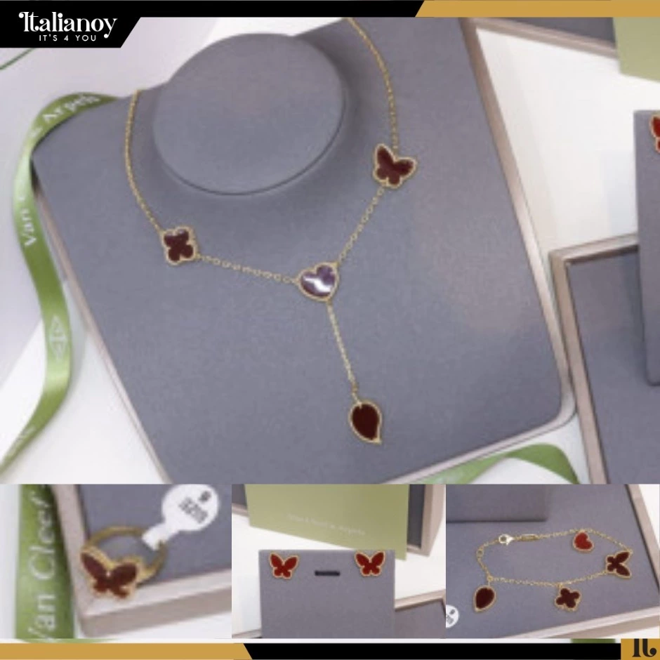 )VAN CLEEF RED GOLD( NECKLACE - BRACELETT - RING - EARRING