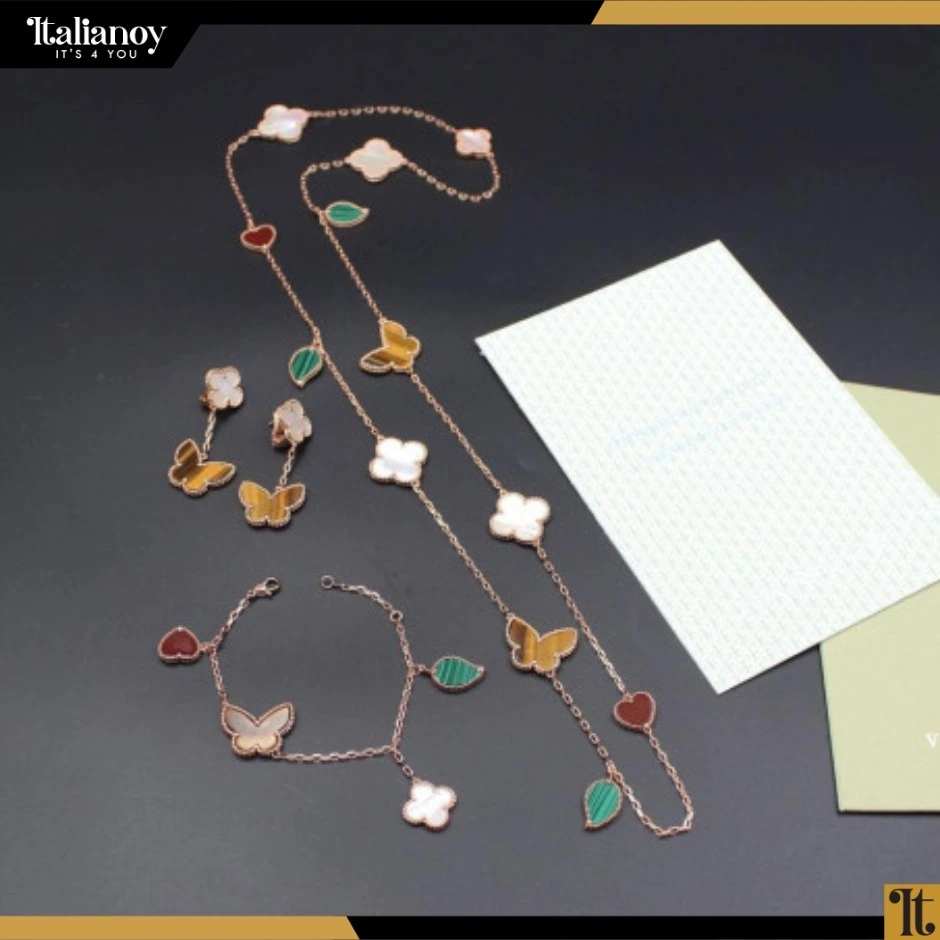 Van Cleef Lucky Alhambra Long Necklace& Bracelett & Earring