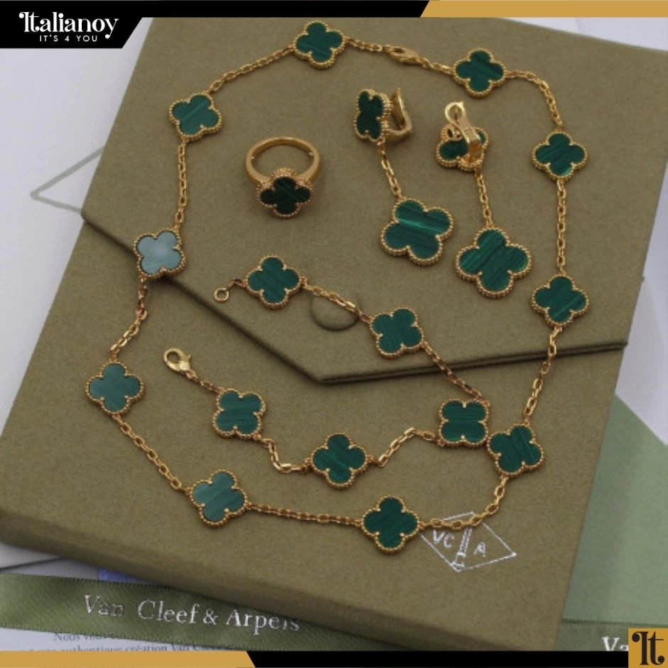 Van Cleef ( Necklace - Bracelett - Ring - Earring ) Red Rose Green Gold