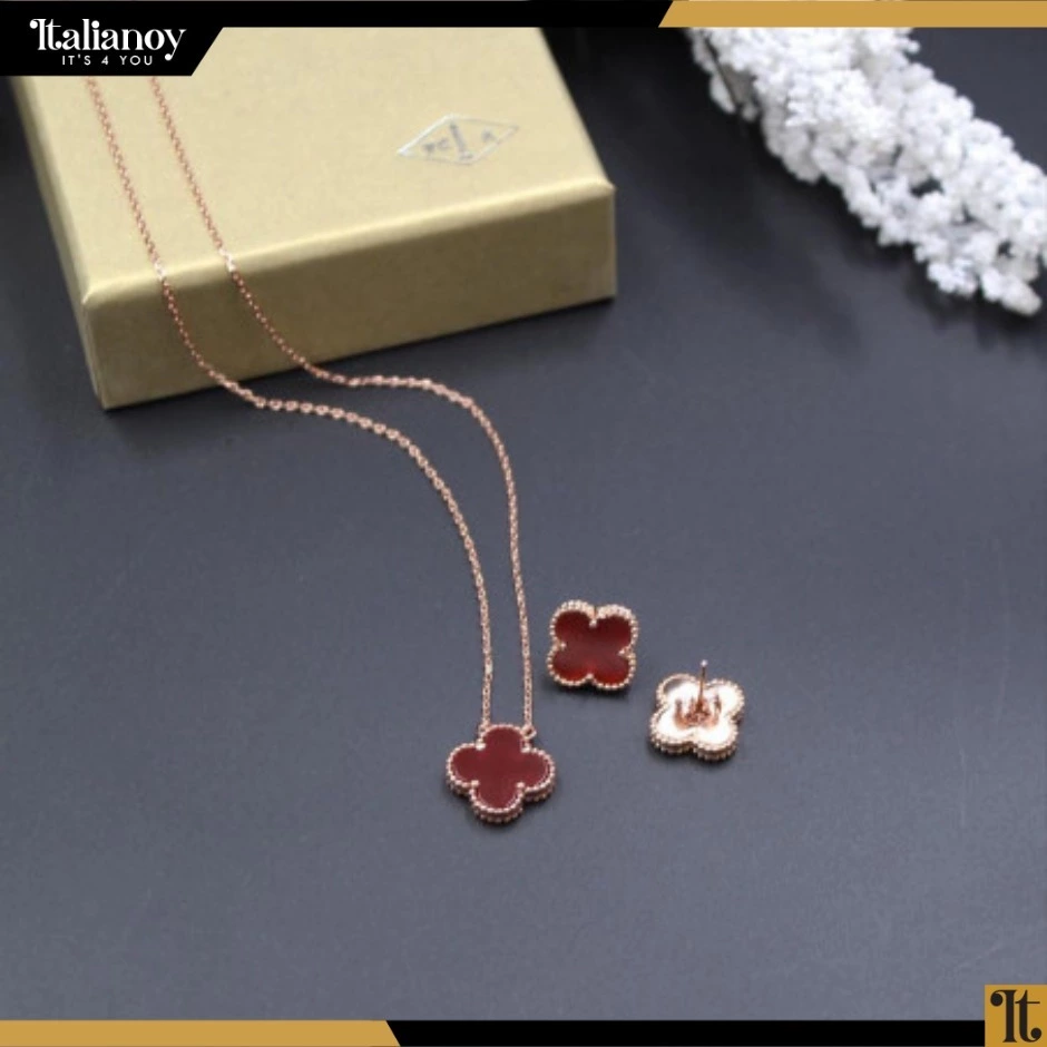 )Van Cleef Red( Necklace - Earring